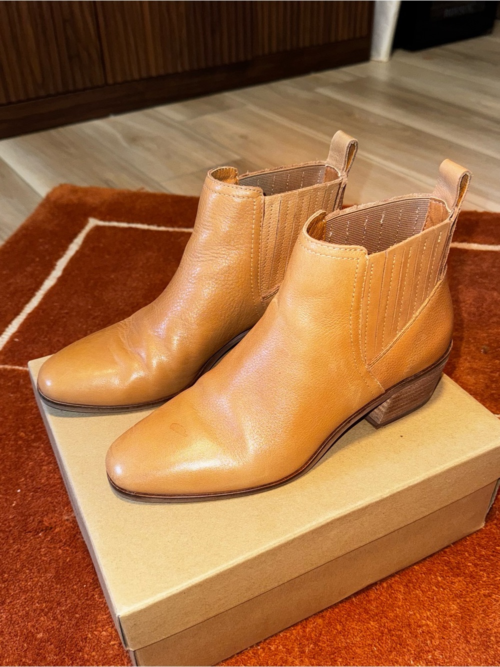 Lucky Brand Tan Leather Ankle Boots